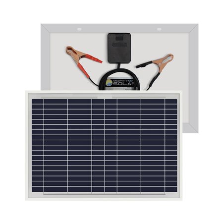 MIGHTY MAX BATTERY Polycrystalline Solar Panel, 10 W, 12V, Alligator Clip MAX3525768